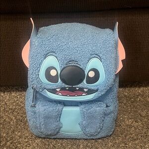 Loungefly Blue Stitch Furry Backpack